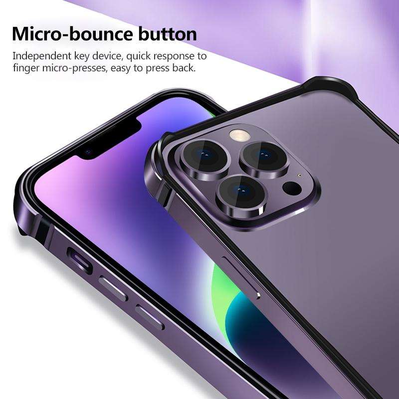 For iPhone 14 TPU + Aluminum Alloy Frame Phone Case(Blue)