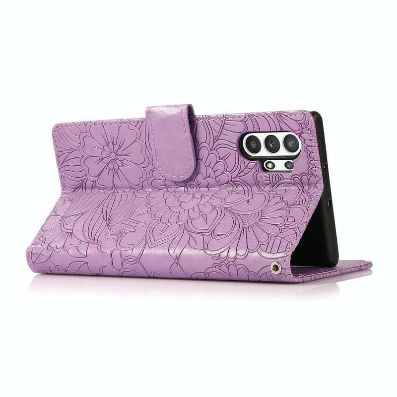 For Samsung Galaxy A32 5G Skin Feel Embossed Sunflower Horizontal Flip Leather Case with Holder &...
