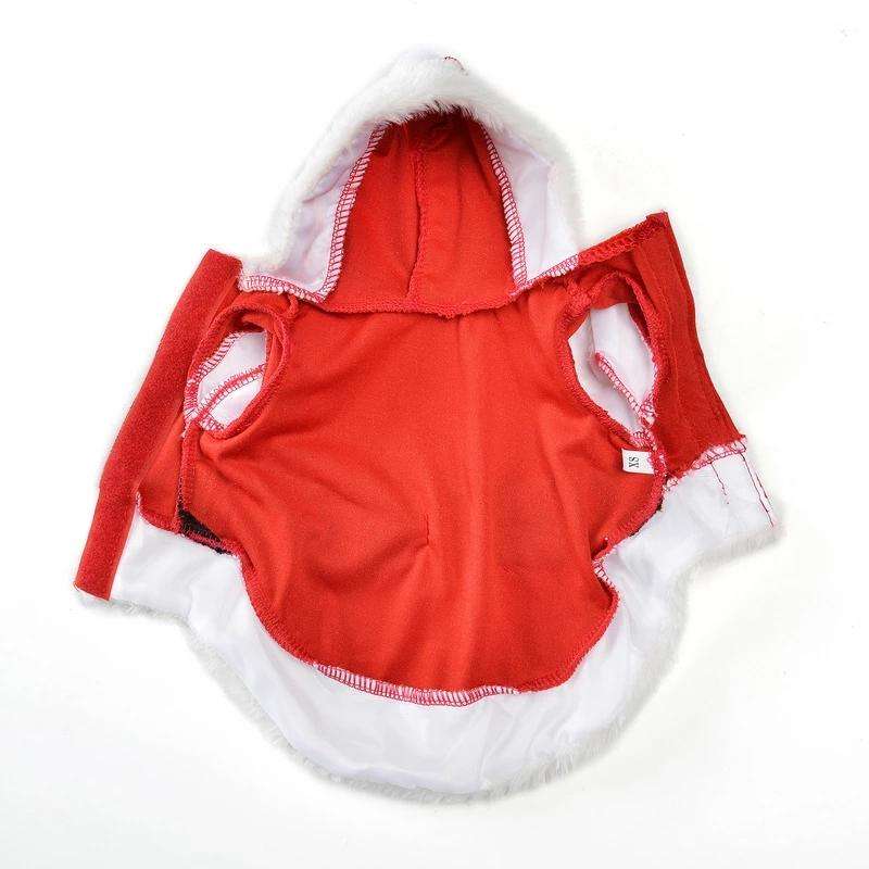 Christmas Dog Clothes for Small Dogs Santa Dog Costume Winter Pet Coats, Size:L(Red)