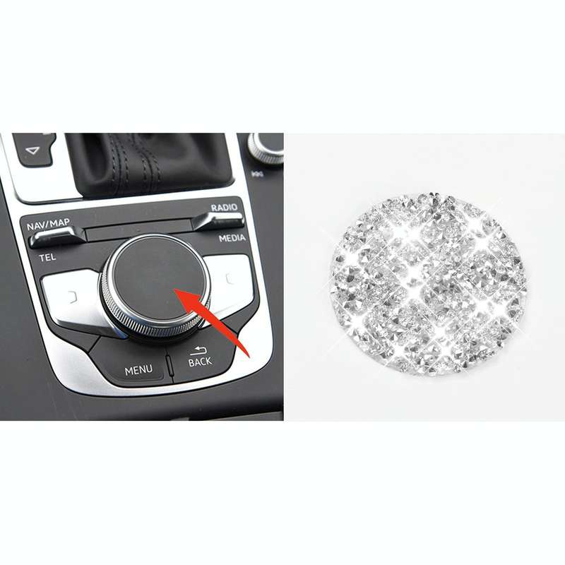 For Audi A3 / A4L 2014-2019 Car Central Control Knob Diamond Decoration Sticker, Left and Right D...