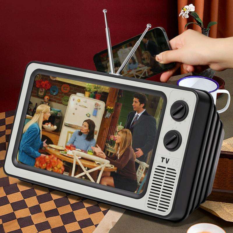 Retro TV Mobile Phone Screen Video Amplifier Mobile Phone Holder(Gray)
