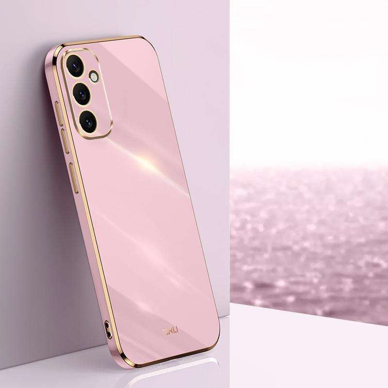 For Samsung Galaxy A34 5G XINLI Straight Edge 6D Electroplate TPU Phone Case(Cherry Purple)