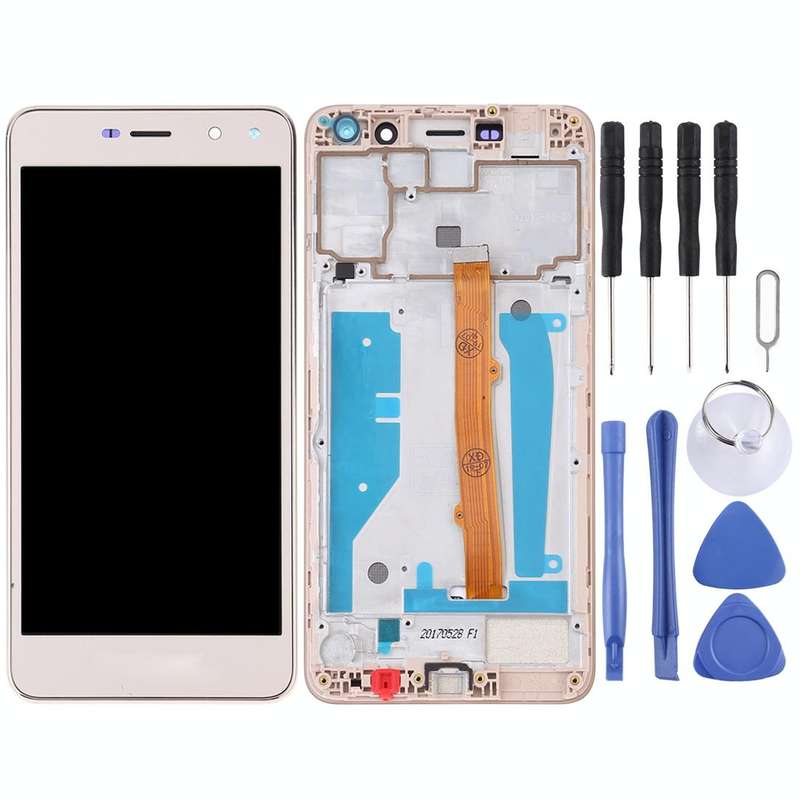 OEM LCD Screen for Huawei Y5 (2017) Digitizer Full Assembly with Frame (Gold)