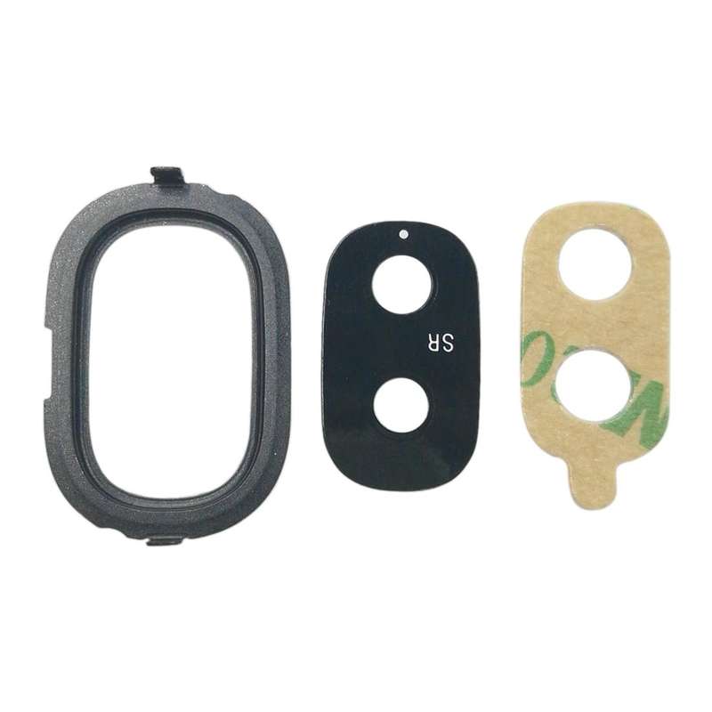 For Galaxy J4, J400F/DS, J400G/DS 10pcs Back Camera Bezel with Lens Cover & Adhesive (Black)