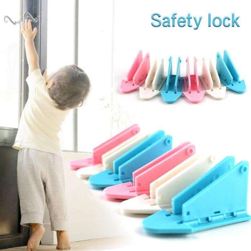 Window Safety Lock Sliding Door Window Lock Door and Window Stopper for Children (Blue)