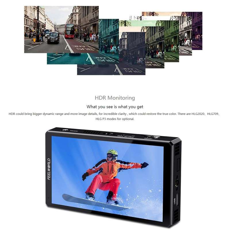 FEELWORLD CUT6 6-inch Touch Screen Monitor Recorder FHD IPS 4K HDMI Camera Field Monitor (Black)
