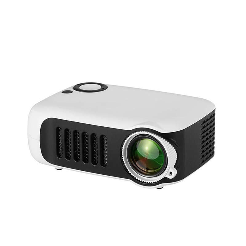 A2000 Portable Projector 800 Lumen LCD Home Theater Video Projector, Support 1080P, EU Plug (White)