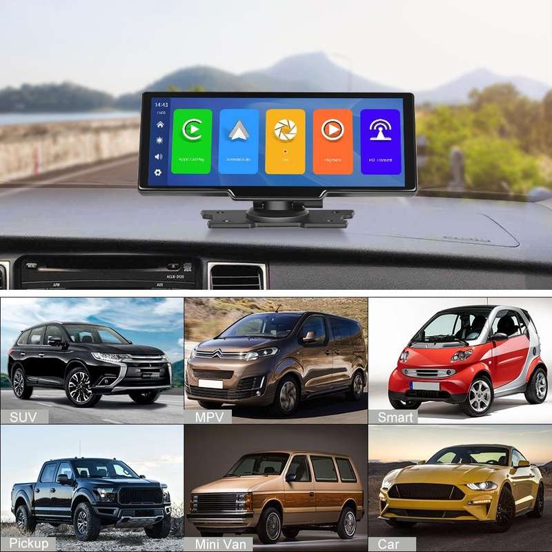 A3073 HD Wired 9.3 Inch 1 To 1 Smart Player With Wireless Carplay Two-way Video Split-screen Disp...