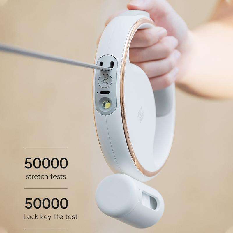 S62 Small and Medium Dog with Light Automatic Retractable Dog Leash, Length: 3m (White)