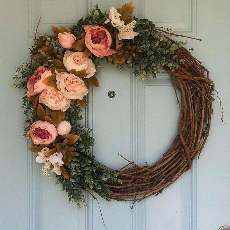 2 PCS Tree Vine Christmas Wreath DIY Rattan Garden Decoration Rattan Window Decoration, Size:30CM