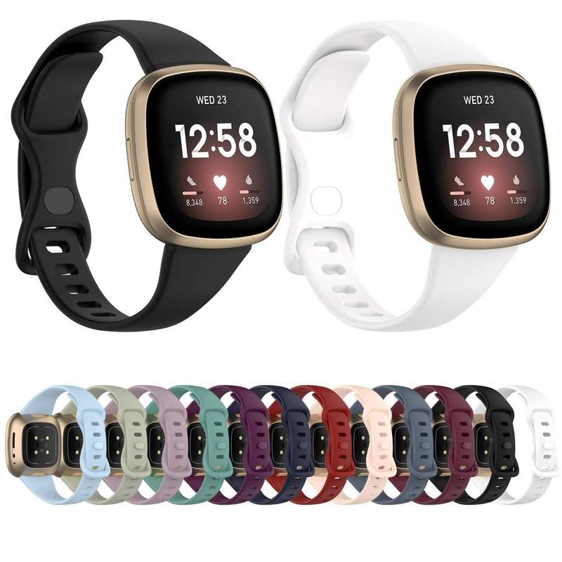 For Fitbit Versa 4 / Versa 3 / Sense Universal TPU Watch Band, Size:S(Blue Grey)