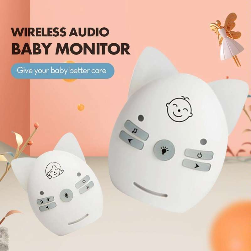V30 Wireless Audio Baby Monitor Support Voice Monitoring + Intercom + Night Light without Battery...