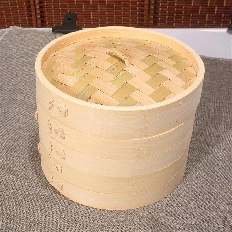 Xiaolongbao Bamboo Steamer Household Steamed Dumpling Cage Drawer Multi Layer Deepened Bamboo Ste...