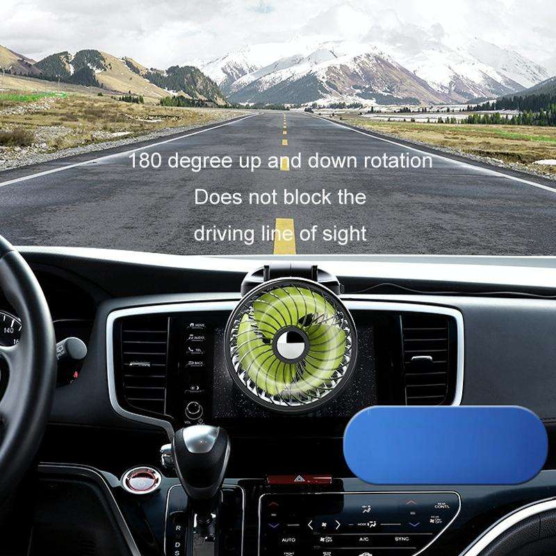 F612 5W Car Rotatable Turntable Silent Fan(12V Cigarette Lighter)