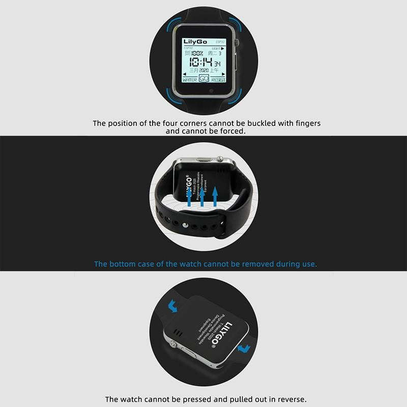 TTGO T-Watch-2020 ESP32 Main Chip 1.54 inch Touch Display Programmable Wearable Watch (Black)