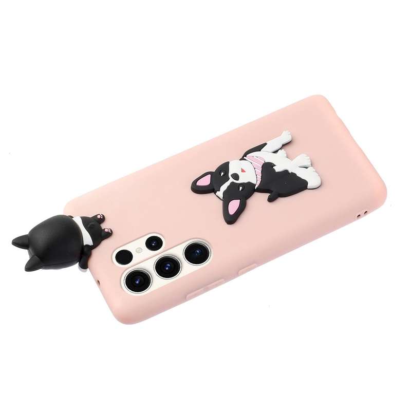 For Samsung Galaxy S23 Ultra 5G 3D Lying Cartoon TPU Shockproof Phone Case(Cute Dog)