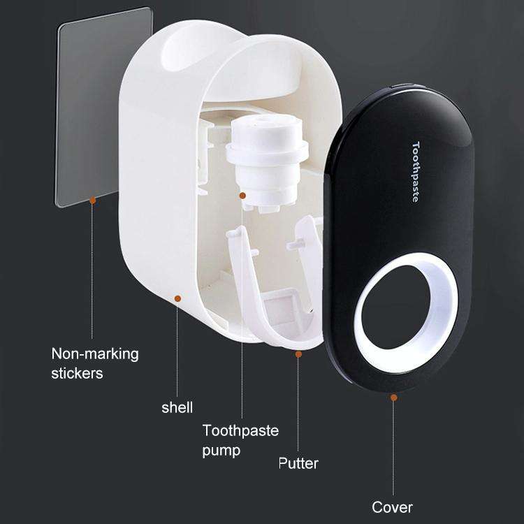 Automatic Toothpaste Squeezing Wall-mounted Toothpaste Rack(Pink+White)