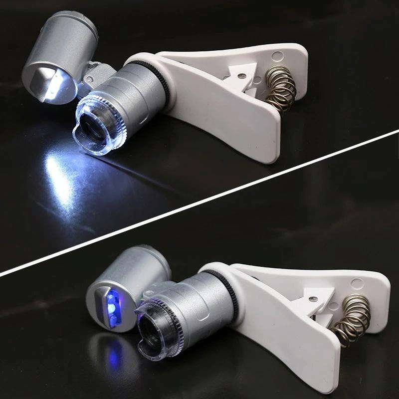 Universal Clip-type LED phone 60X Microscope / Micro Lens