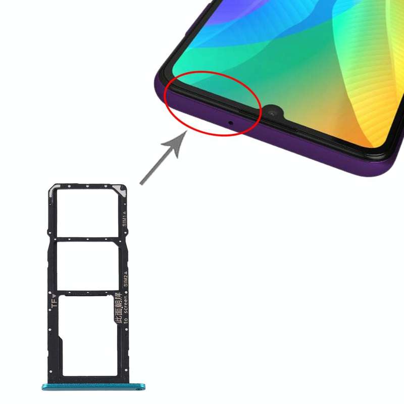 SIM Card Tray + SIM Card Tray + Micro SD Card Tray for Huawei Y6p (Green)