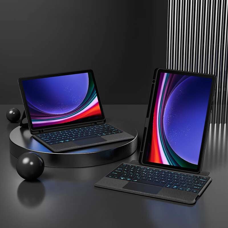 For Samsung Galaxy Tab S9 / S9 FE YJ-S9 Split Bluetooth Keyboard Leather Tablet Case