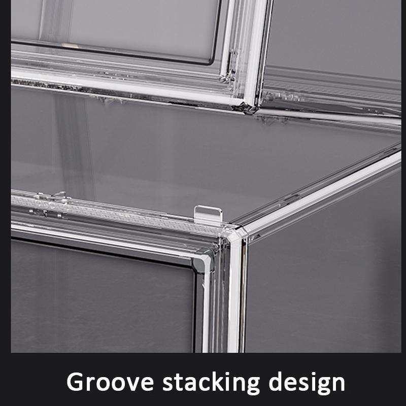Stackable Transparent Storage Box Magnetic Suction Bookcase Handbag Display Rack, Style: Three Pa...