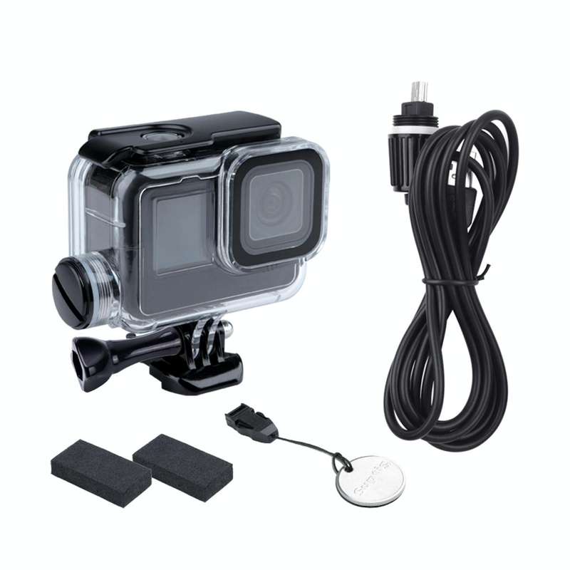 For GoPro HERO10 Black / HERO9 Black 30m Charging Waterproof Housing Case with Buckle Basic Mount...