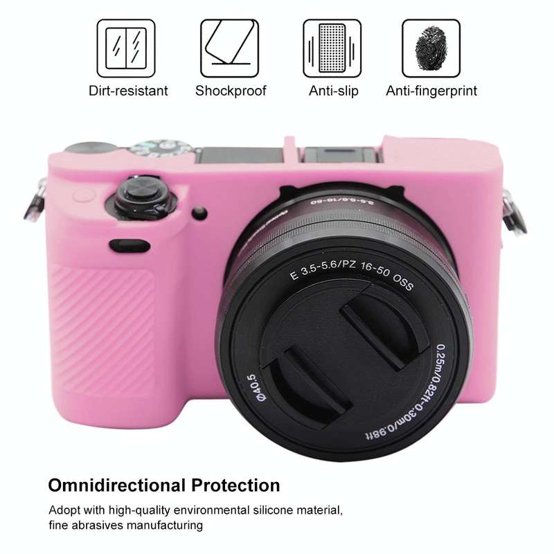PULUZ Soft Silicone Protective Case for Sony ILCE-6300 / A6400(Pink)