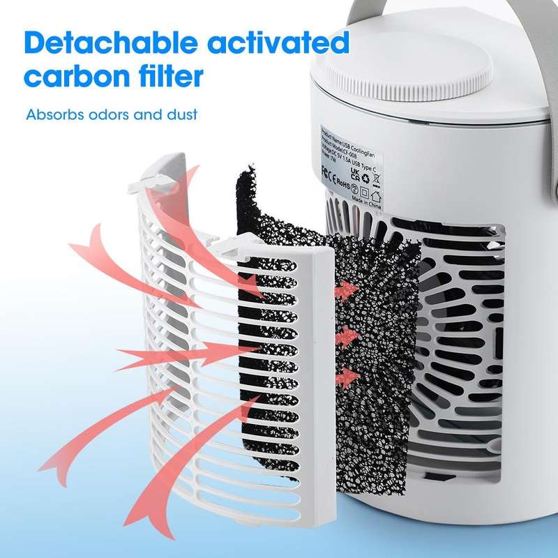 CF008 Mini Household Humidification Spray Air Cooler USB Plug-in Portable Air Conditioner Fan(White)