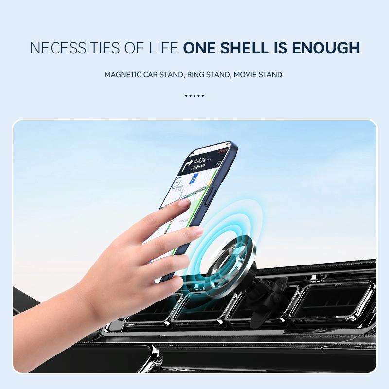 For Huawei Nova 10 Magsafe Hidden Fold Holder Full Coverage Shockproof Phone Case(Black)