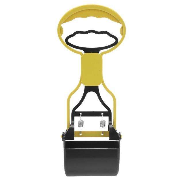 Long Handle Jaw Poop Scoop Clean Pick Up Animal Waste Dog Puppy Cat Waste Picker(Yellow)