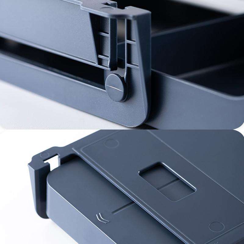 Under-Desk Storage Box Stationery Sundries Organize Hanging Box Hidden Drawer, Color: Blue Small