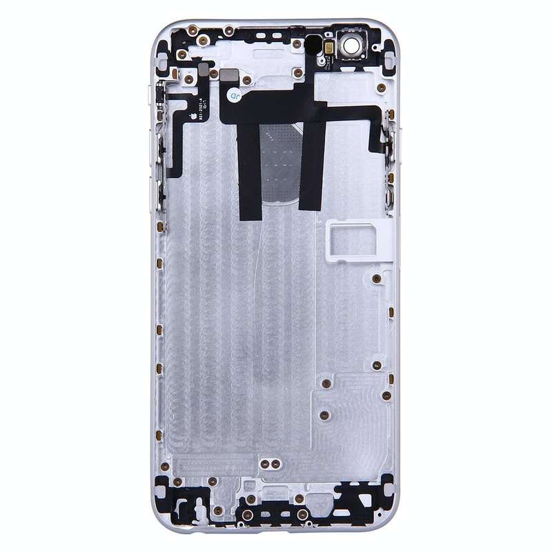 Full Housing Back Cover with Power Button & Volume Button Flex Cable for iPhone 6(Silver)