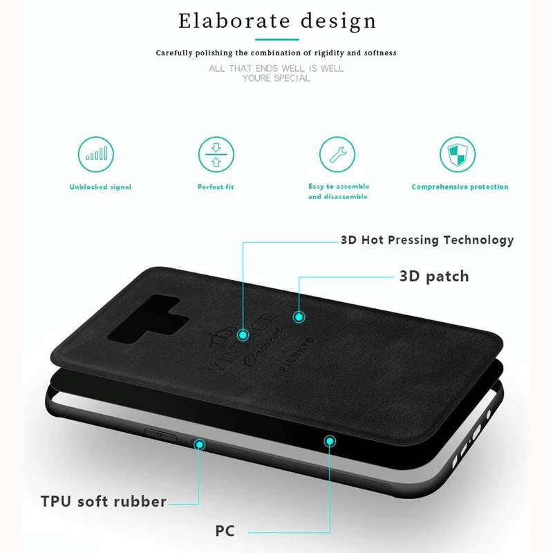 PINWUYO Shockproof Waterproof Full Coverage PC + TPU + Skin Protective Case for Galaxy Note 9 (Br...