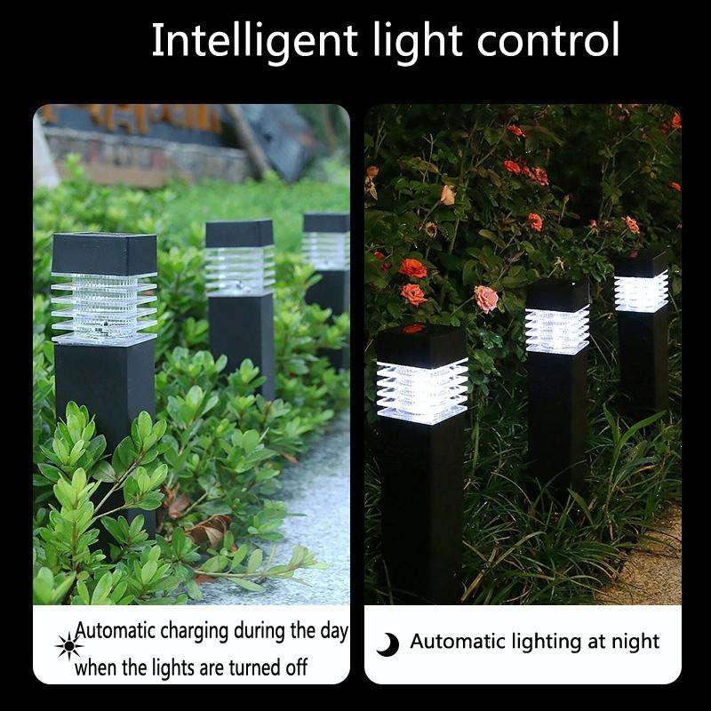 Solar Waterproof Outdoor Landscape Square Column Lawn Light(White Light)