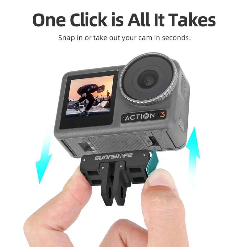 Sunnylife AD691 Magnetic Adapter Mount for DJI Action 2 / Osmo Action 3 / 4 (Black)