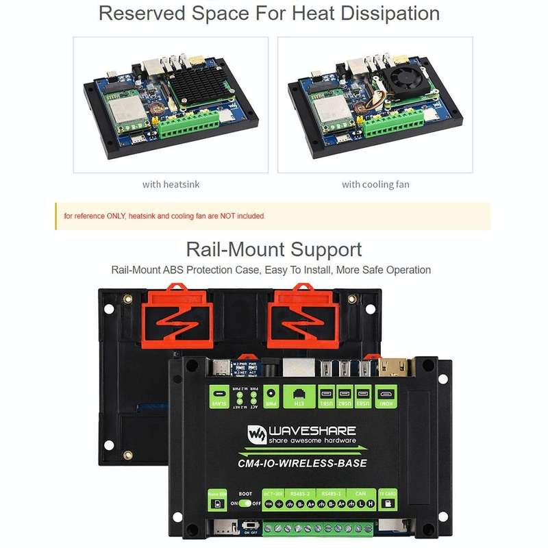 Waveshare Industrial IoT Wireless Expansion Module for Raspberry Pi CM4(US Plug)