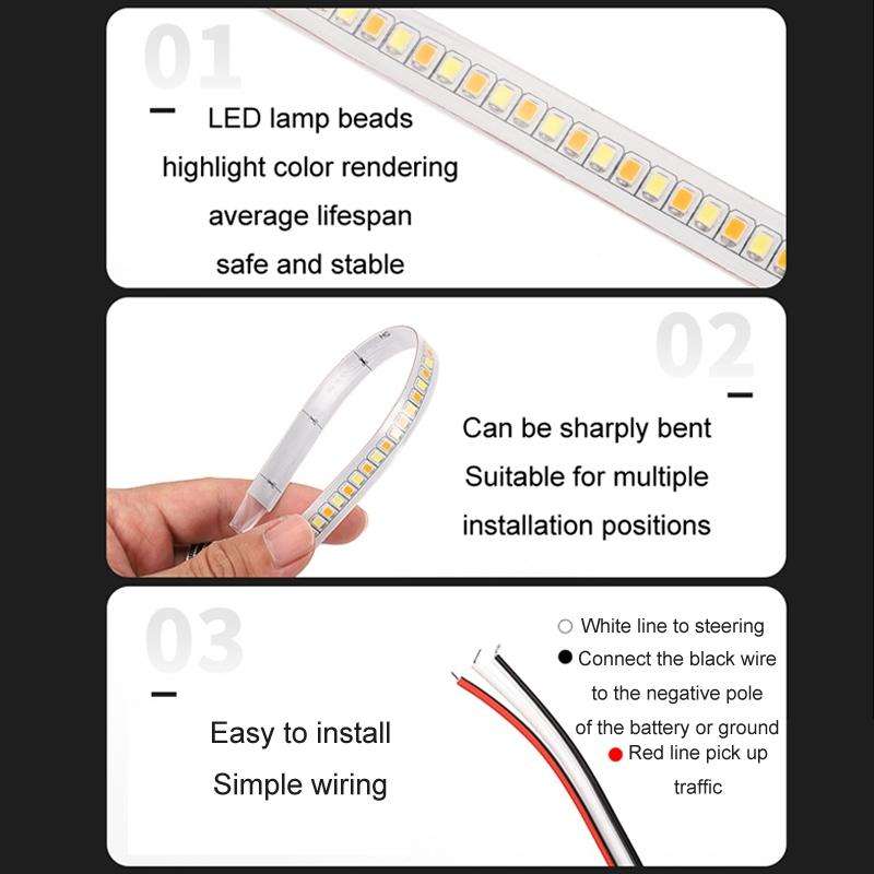 Car Rearview Mirror Decoration LED Streamer Turn Signal, Length 19cm A Pair