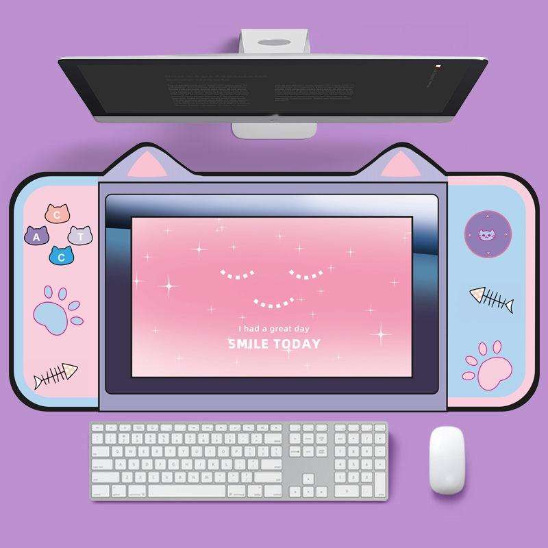 400 x 800 x 2mm Cute Cat Ear Computer Keyboard Desk Pad Mouse Pad(1)