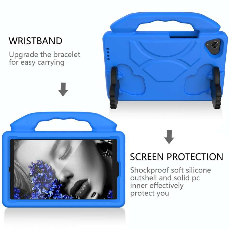 For Samsung Galaxy Tab A9 X110 Thumb Bracket EVA Shockproof Tablet Case(Blue)
