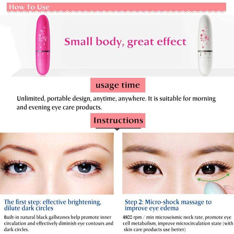 2 PCS Mini Electric Portable Eye Massager Eye Care Beauty Instrument(White)