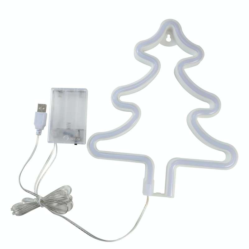 Christmas Decoration Neon Lights Wall-Mounted Ornaments, Spec: Tree-Colorful Light