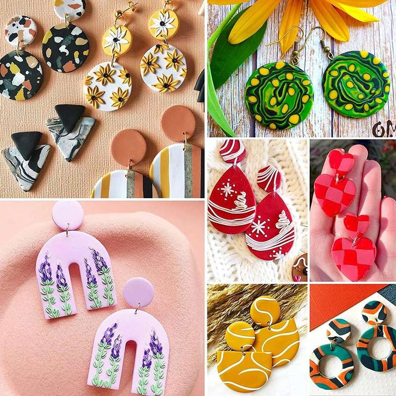 106-1 116 In 1 Clay Cutter Set DIY Clay Earring Mould Clay Earrings Making Tools(Dark Green)