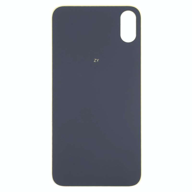 Easy Replacement Big Camera Hole Glass Back Battery Cover for iPhone X / XS(Yellow)