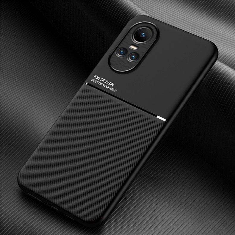 For OPPO Reno10/Reno10 Pro Global Classic Tilt Strip Grain Magnetic Shockproof PC + TPU Phone Cas...