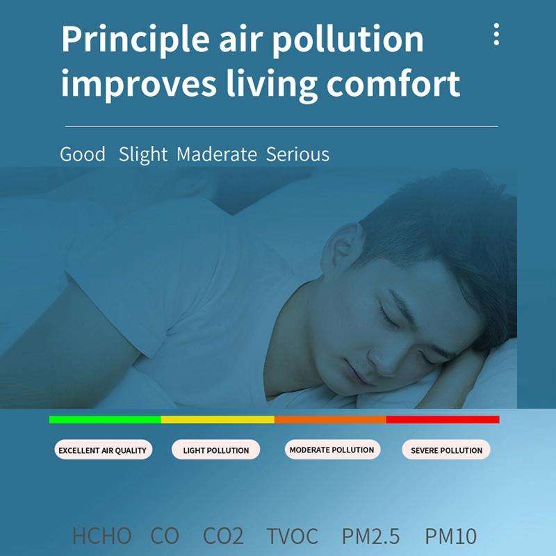 PM2.5/PM10 Air Quality Detector Indoor Air Quality Monitor(Black)