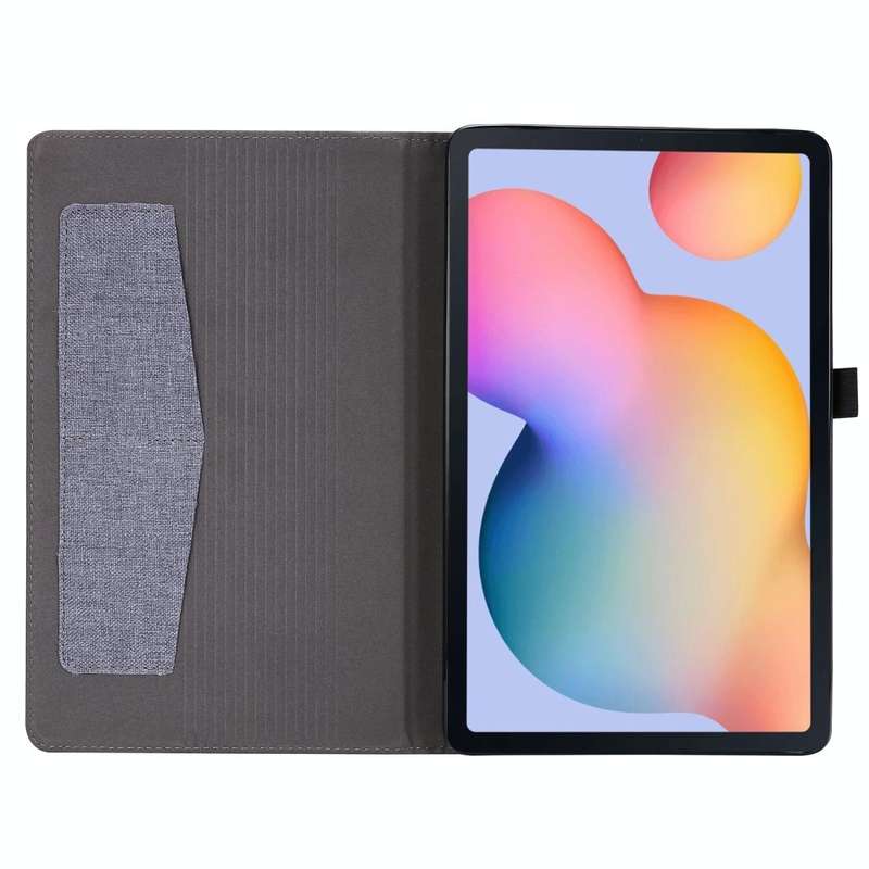 For Samsung Galaxy Tab S6 Lite Horizontal Flip TPU + Fabric PU Leather Protective Case with Name ...