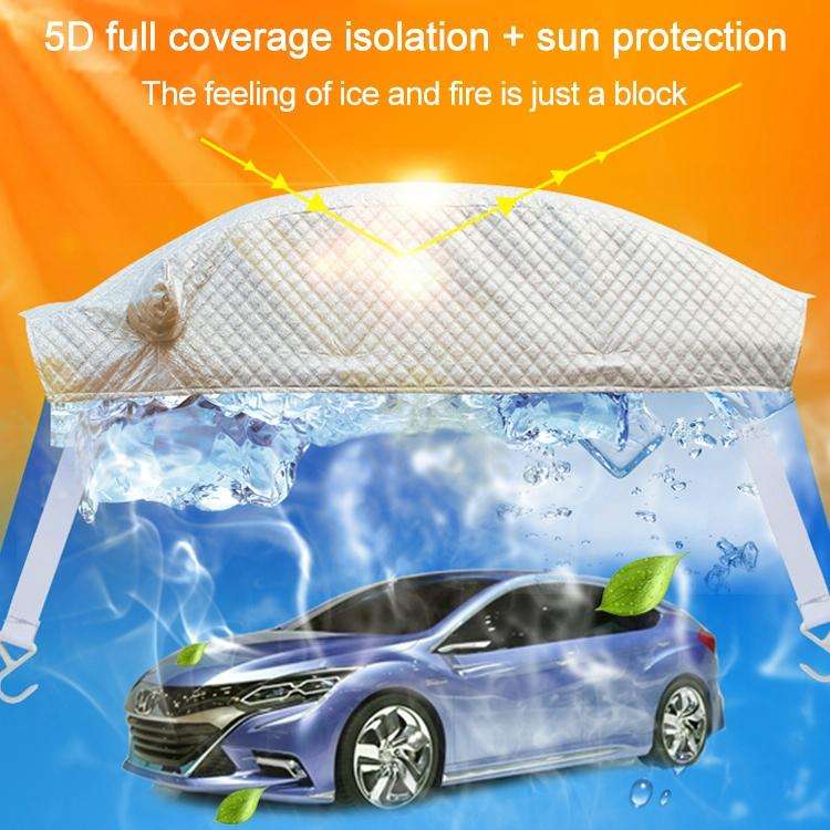 Car Half-cover Car Clothing Sunscreen Heat Insulation Sun Nisor, Aluminum Foil Size: 4.9x1.9x1.7m