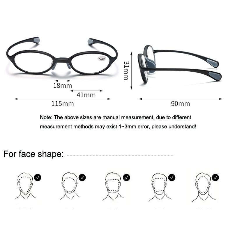 Portable Magnifying Glass Presbyopic Glasses Silicone Anti-Blue Light Reading Glasses, Degree: +1...