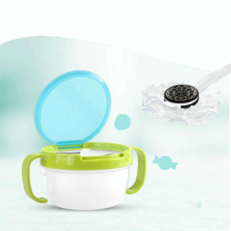 Baby Products Anti-sprinkling Design Baby Double Handle Biscuit Small Bowl Snack Cup(Watermelon Red)