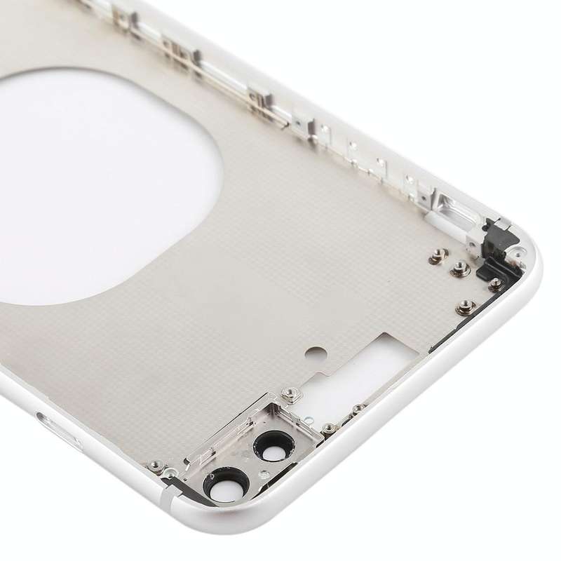 Transparent Back Cover with Camera Lens & SIM Card Tray & Side Keys for iPhone 8 Plus (White)